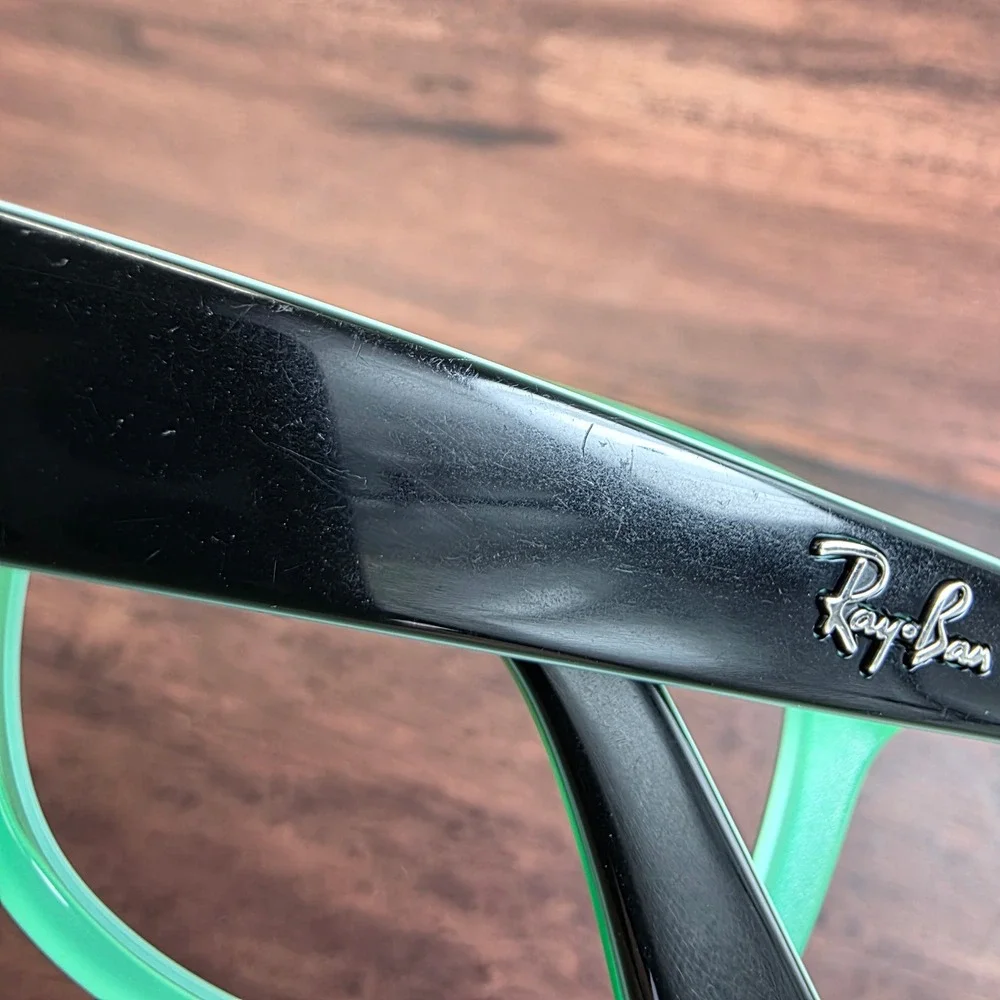 Ray-Ban RB 1528 3764 Black Green Square Eyeglass Frames 48-16-130